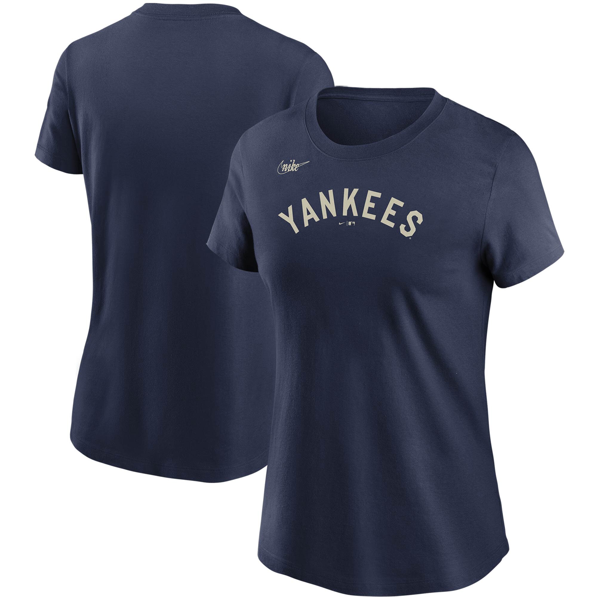 New York Yankees Nike Women's Cooperstown Collection Wordmark T-Shirt Navy